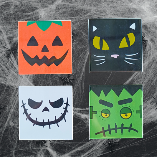 Halloween face magnets - Set of 4
