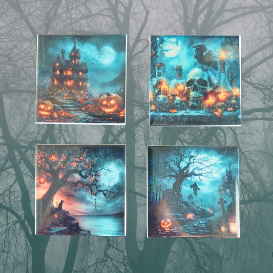 Spooky Halloween magnets - Set of 4